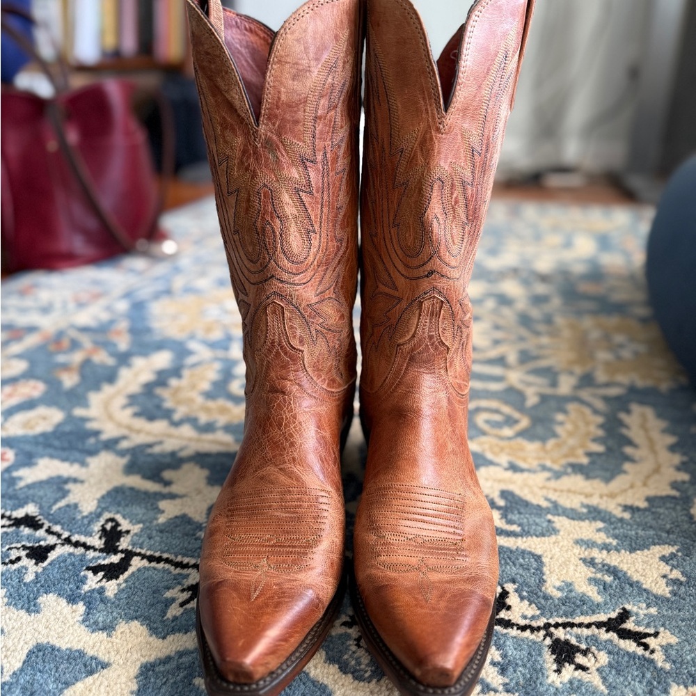 Lucchese Savannah Tan Leather Cowboy Boots 10B